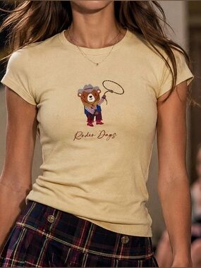 Originality Rodeo Days Cowboy Bear Graphic Tee XL NWT 100% Cotton Made in USA